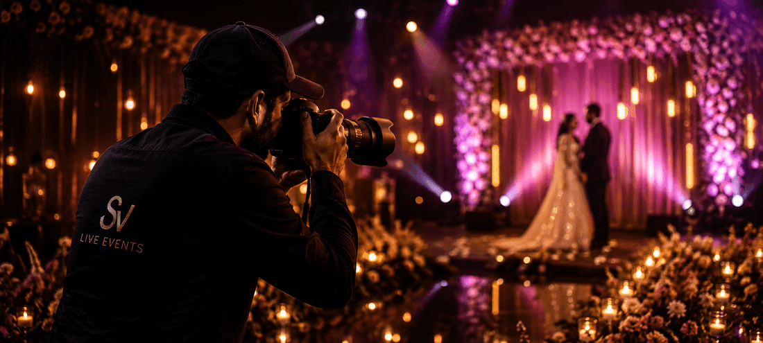 Photographer capturing a wedding stage